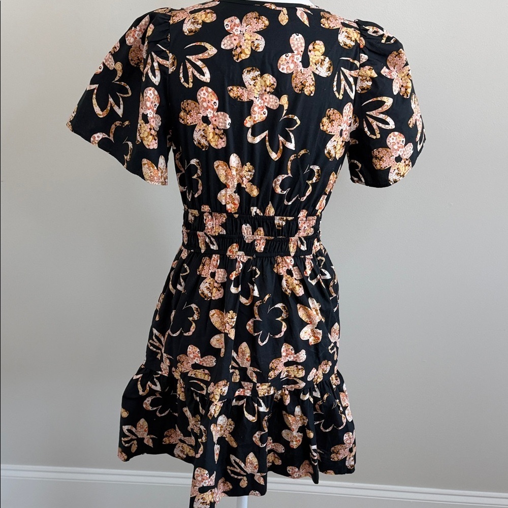 Anthropology Somerset Floral Mini Dress with Pink and Orange Accents size XS - Picture 6 of 15